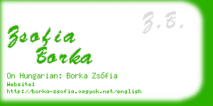 zsofia borka business card